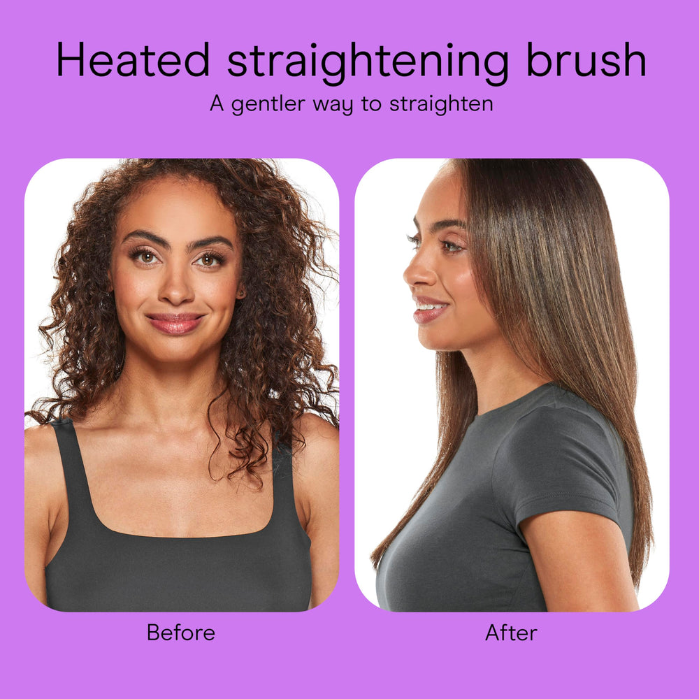 Conair straightening brush used on bob hairstyle for sleek results