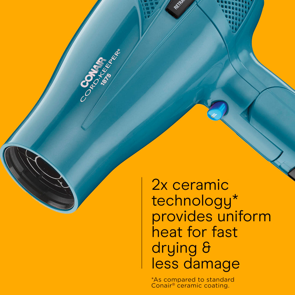 Conair Tourmaline Ceramic technology delivers infrared heat for gentle drying.
