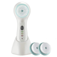 Conair True Glow rechargeable brush with stand for convenient daily cleansing.