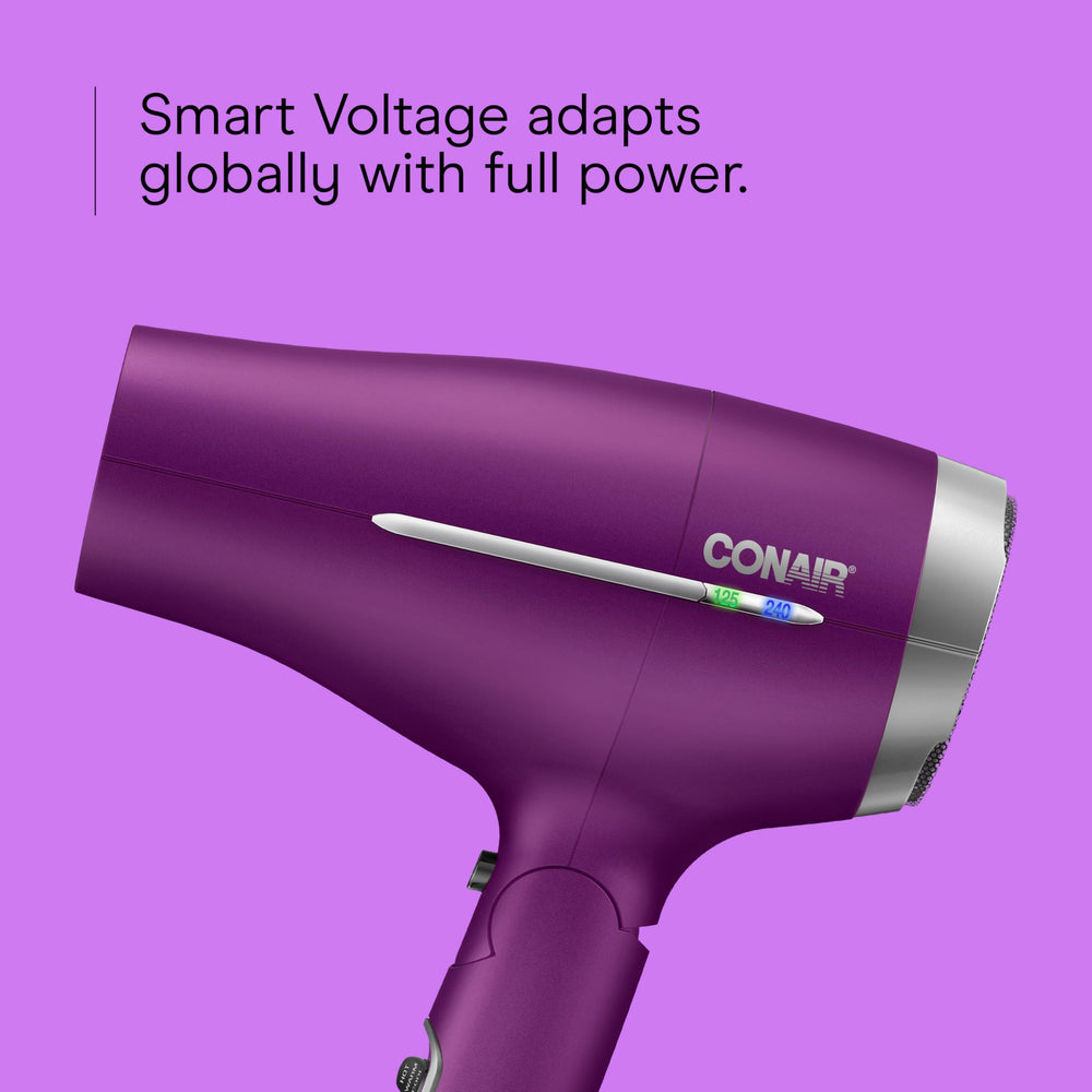 Conair Worldwide Folding Hair Dryer showing ionic conditioning to reduce frizz.