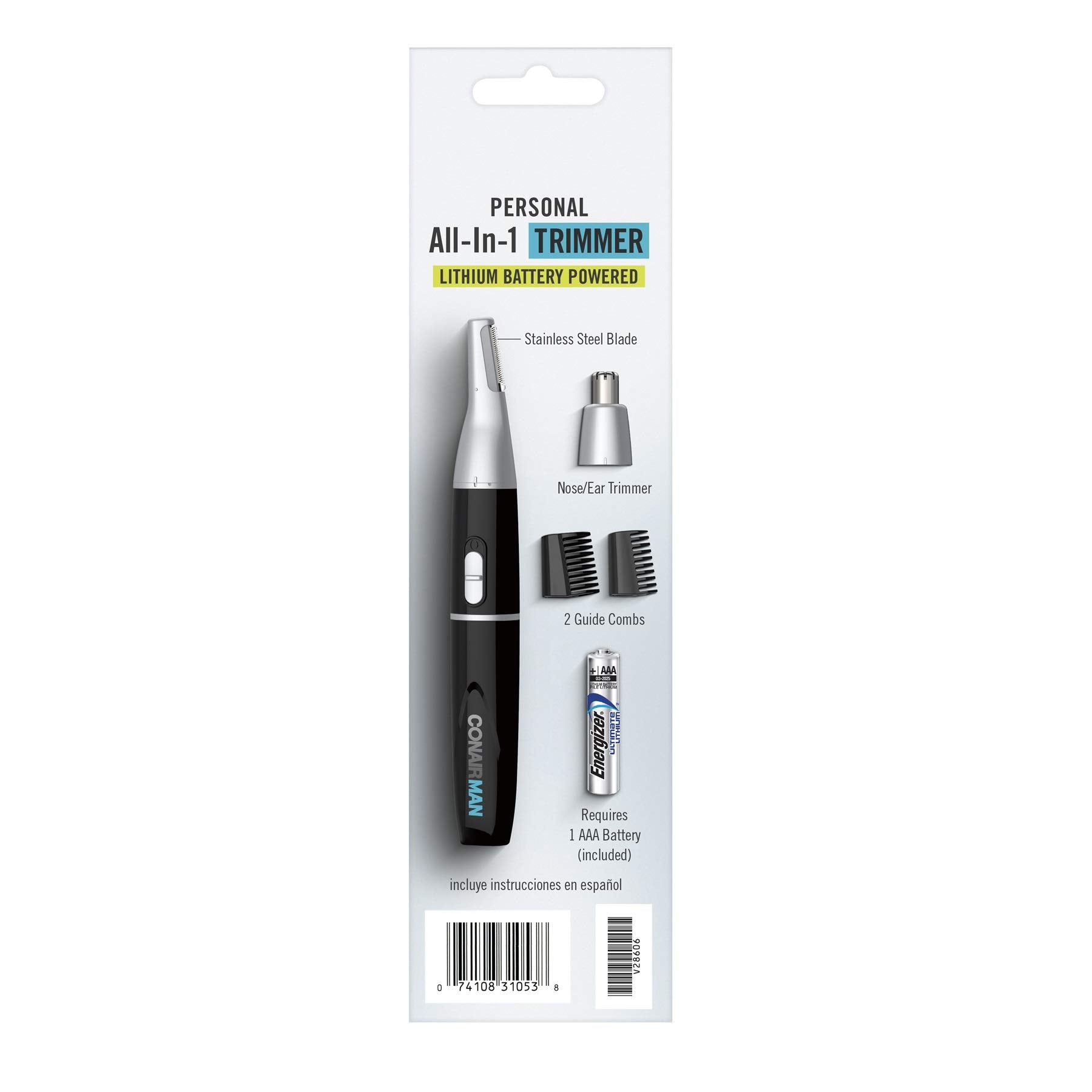 ConairMAN lithium battery life: reliable power for longer grooming sessions.