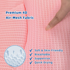 CONBELLA 4D air-mesh bath pillow delivers quick-drying, breathable comfort.
