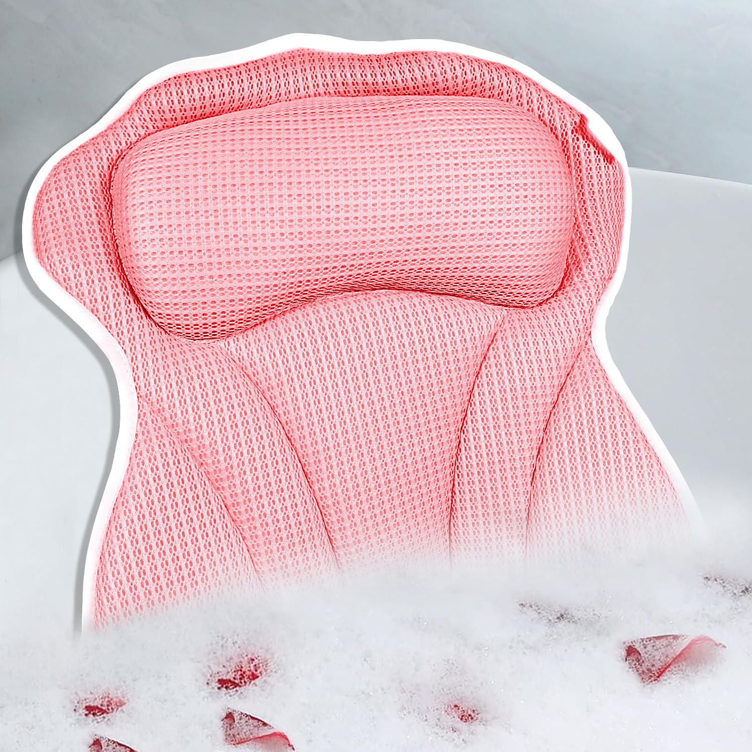 CONBELLA bath pillow headrest padding provides plush neck support for a comfortable soak.