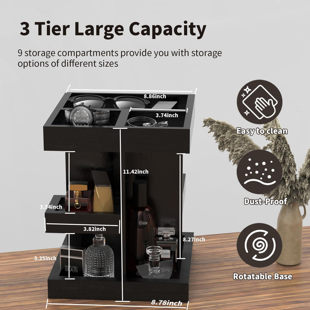 Coneqwliy large-capacity tray with 9 compartments for bottle organization