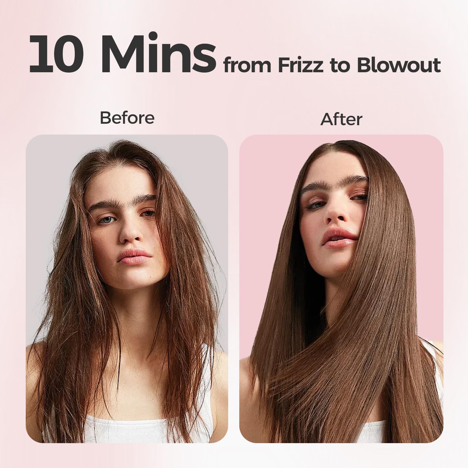 CONFU Blow Dryer Brush 3 heat settings for tailored styling.