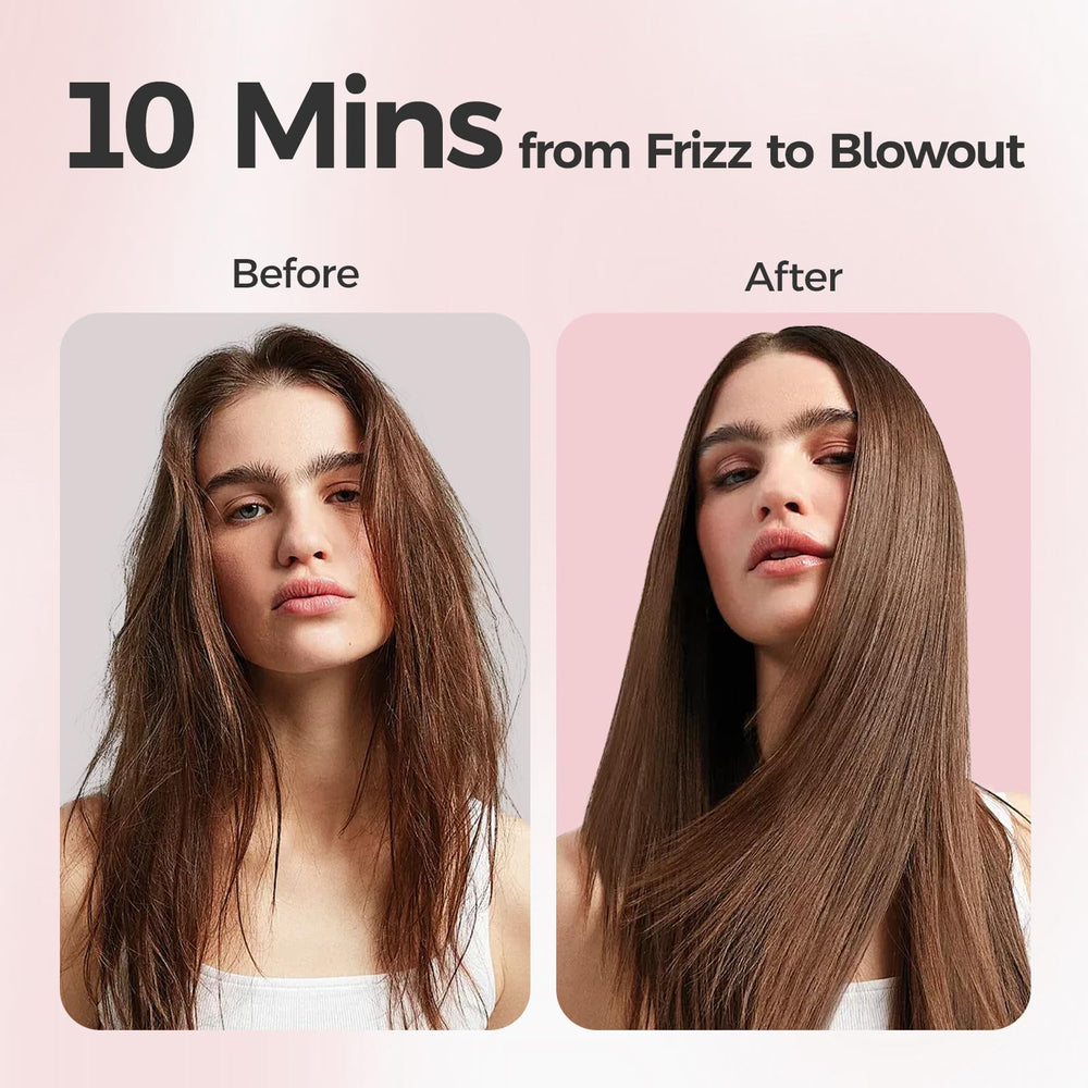 CONFU Blow Dryer Brush 3 heat settings for tailored styling.