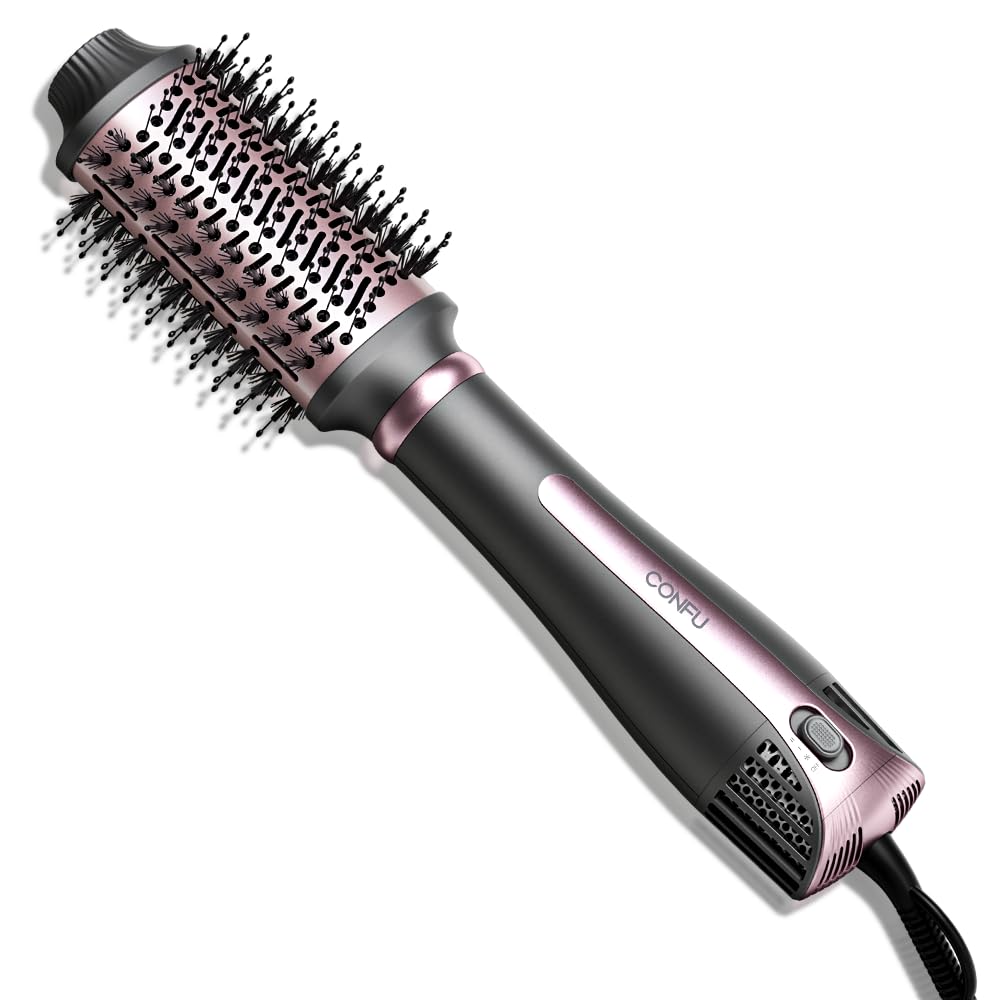 CONFU Blow Dryer Brush front view for easy styling and grip.