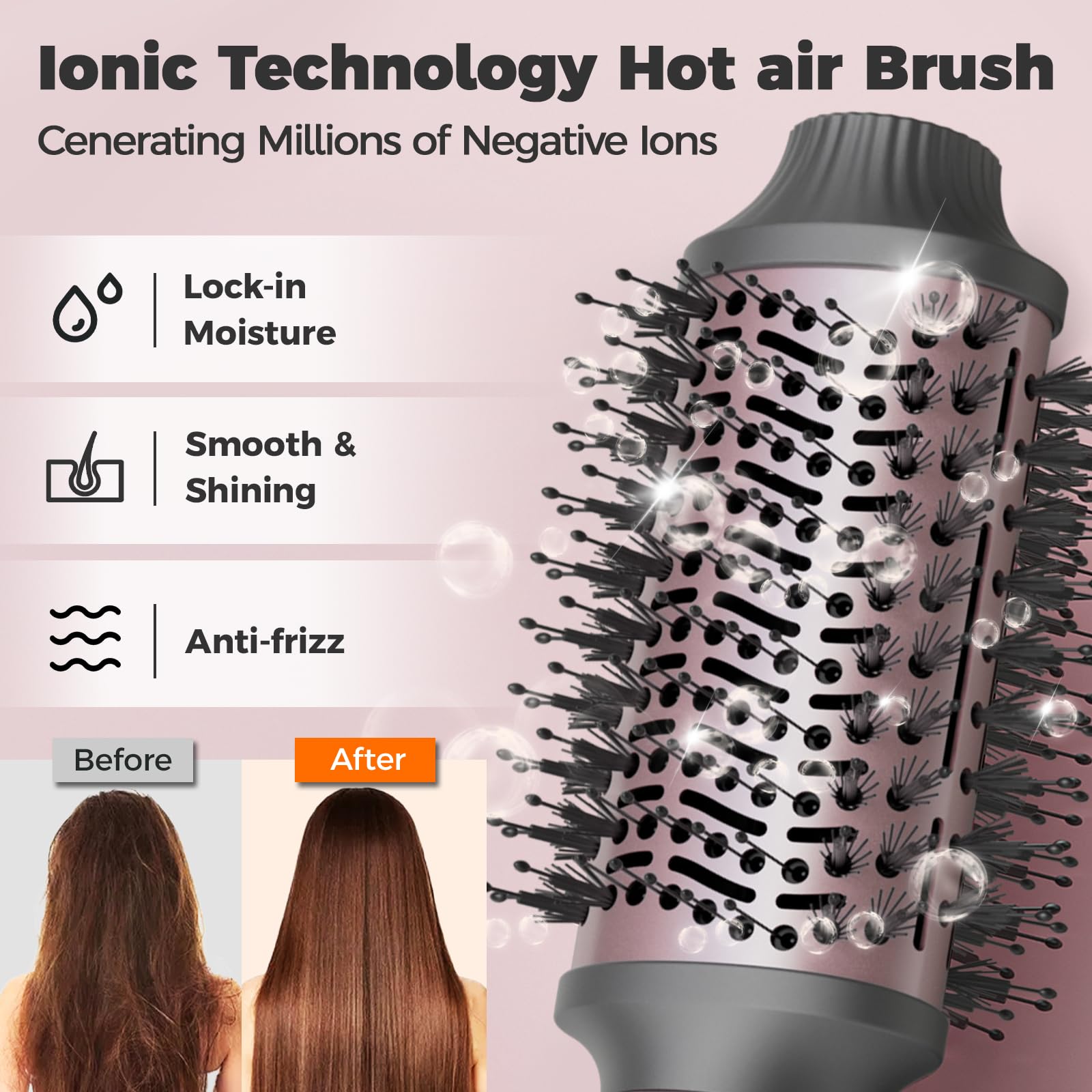 CONFU Blow Dryer Brush oval barrel design for smoothing and volume.