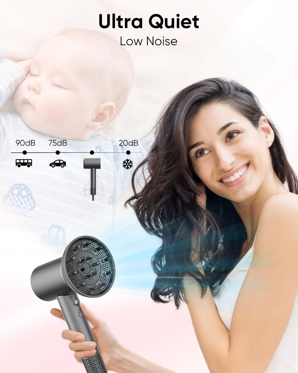 CONFU hair dryer concentrator attachment focuses airflow for precise styling.