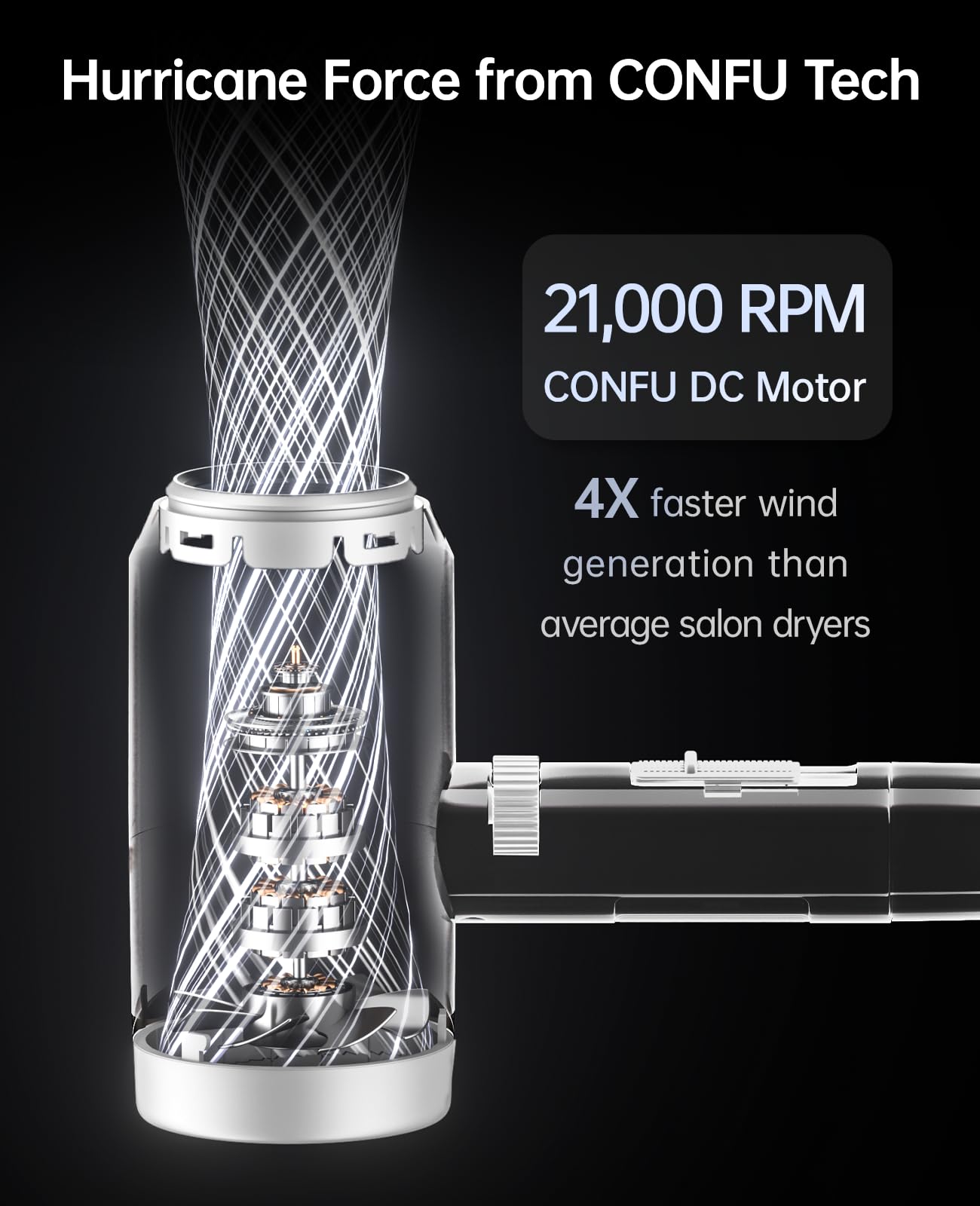 CONFU hair dryer concentrator nozzle for precise straight-hair styling.