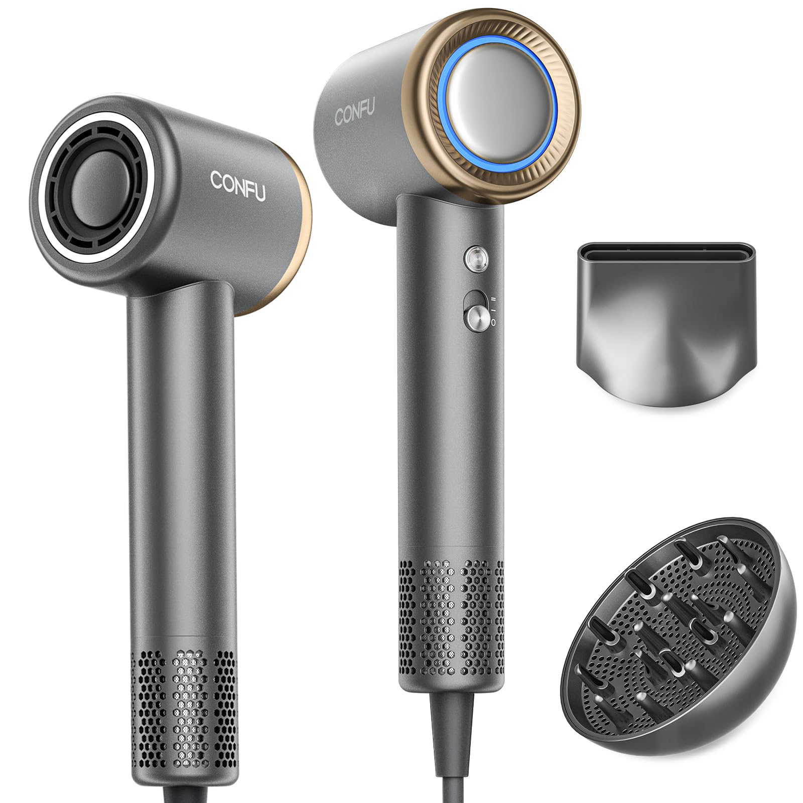 CONFU hair dryer high-speed motor delivers rapid drying and smooth finish