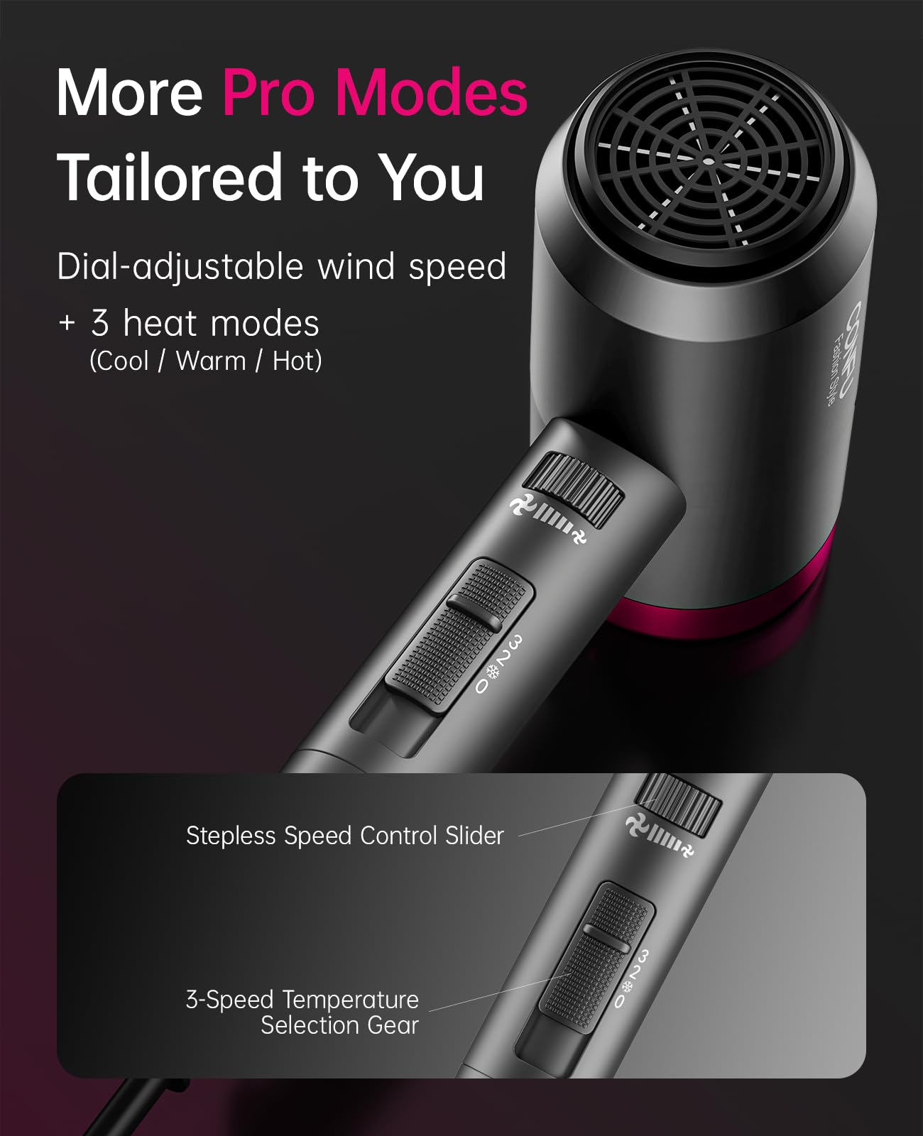 CONFU hair dryer with constant temperature protection maintains steady heat