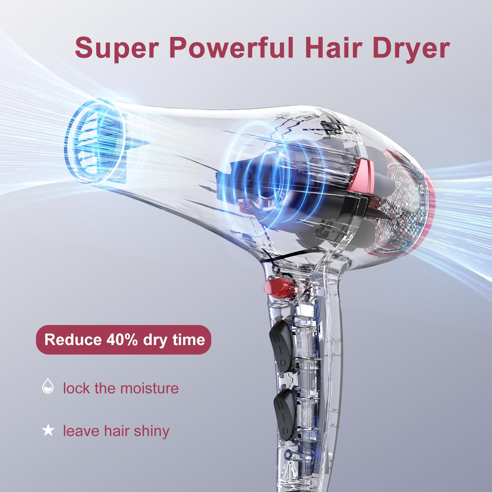 CONFU Hair Dryer Pro concentrator nozzle highlights sleek, straight looks and targeted drying.