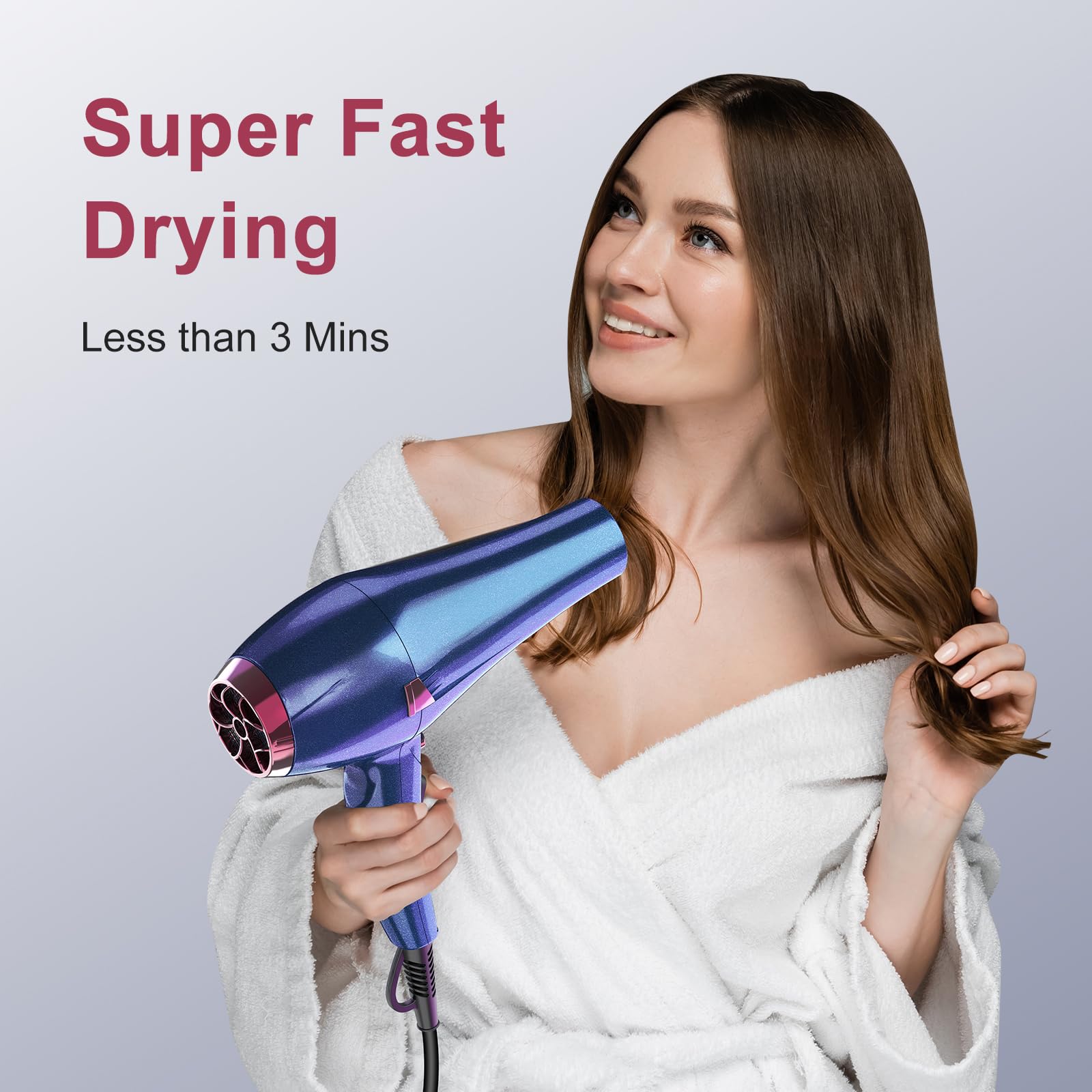 CONFU Hair Dryer Pro diffuser attachment shown, enhancing curls and reducing frizz.