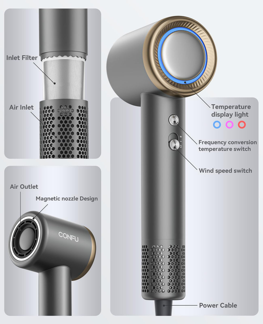 CONFU self-cleaning reverse airflow expels dust for peak performance and longevity