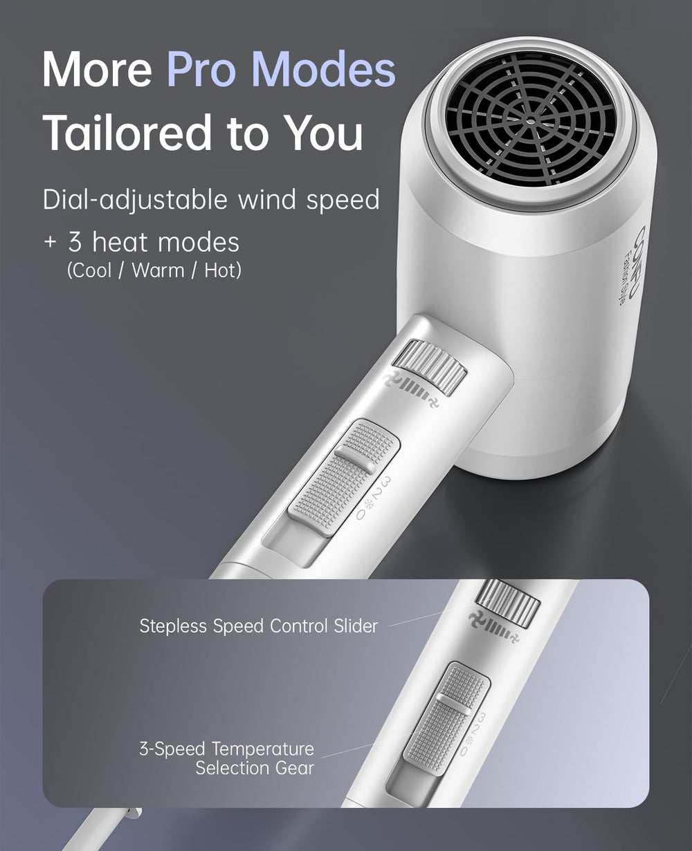 CONFU hair dryer U-shaped heating wire for even heat distribution.