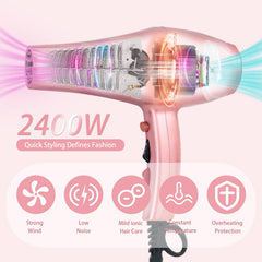 Conhaze Ionic Hair Dryer Sakura Pink right side view for versatile styling options