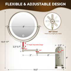 CONLWIN 1X/10X dual-side mirror reveals overall look and skin detail
