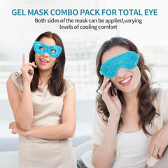 CONSGIJI blue mask close-up shows cooling gel beads for soothing comfort