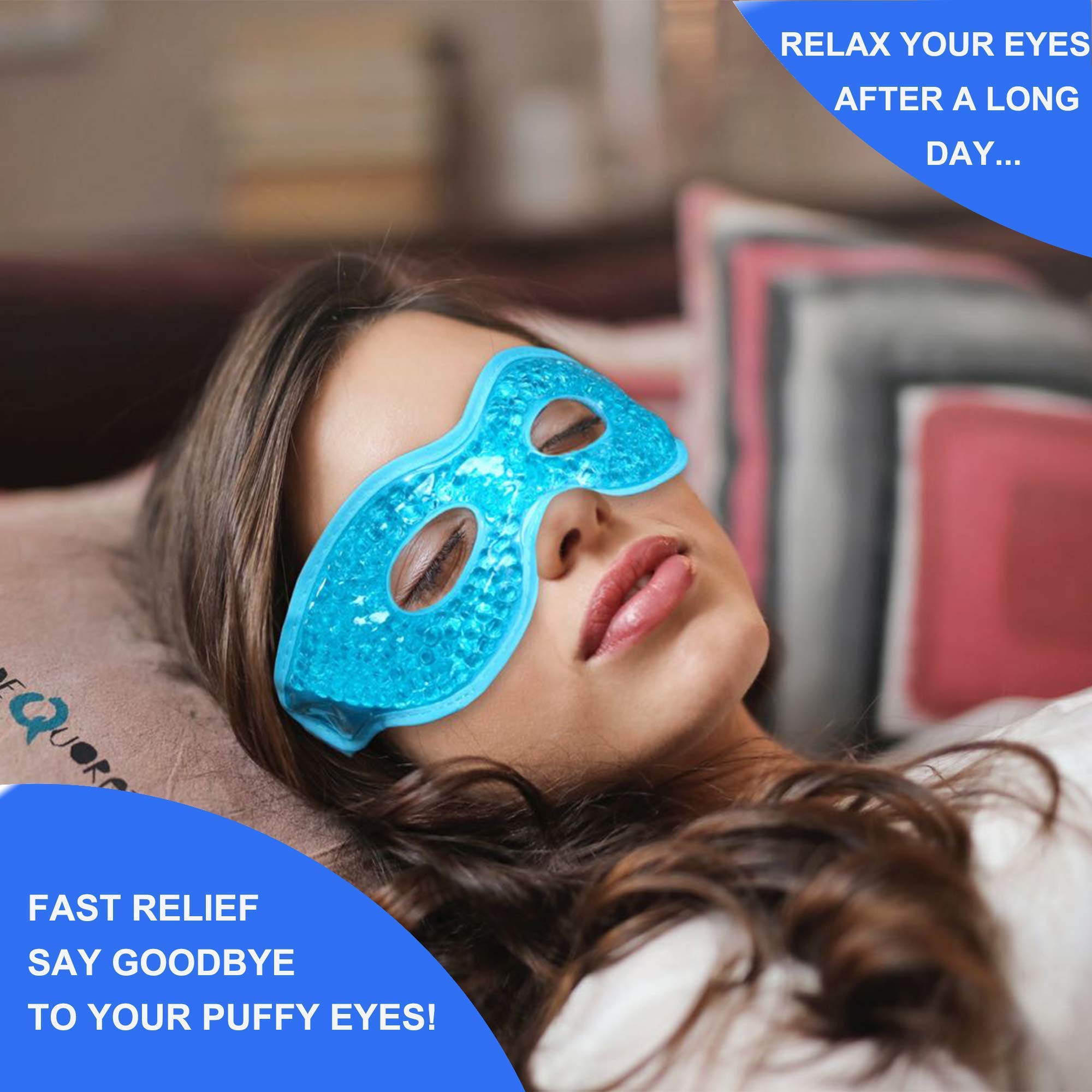 CONSGIJI eye mask pictured in the refrigerator ready to chill