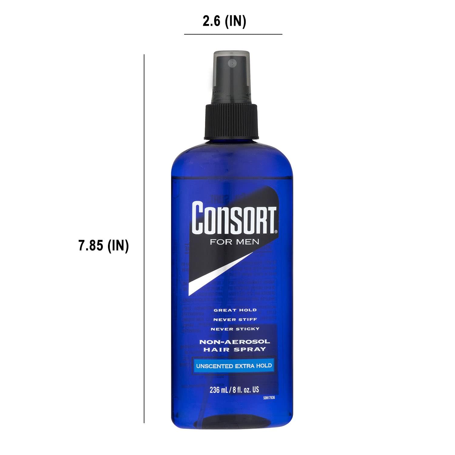 Consort hair spray during grooming session demonstrates quick, clean styling for men.