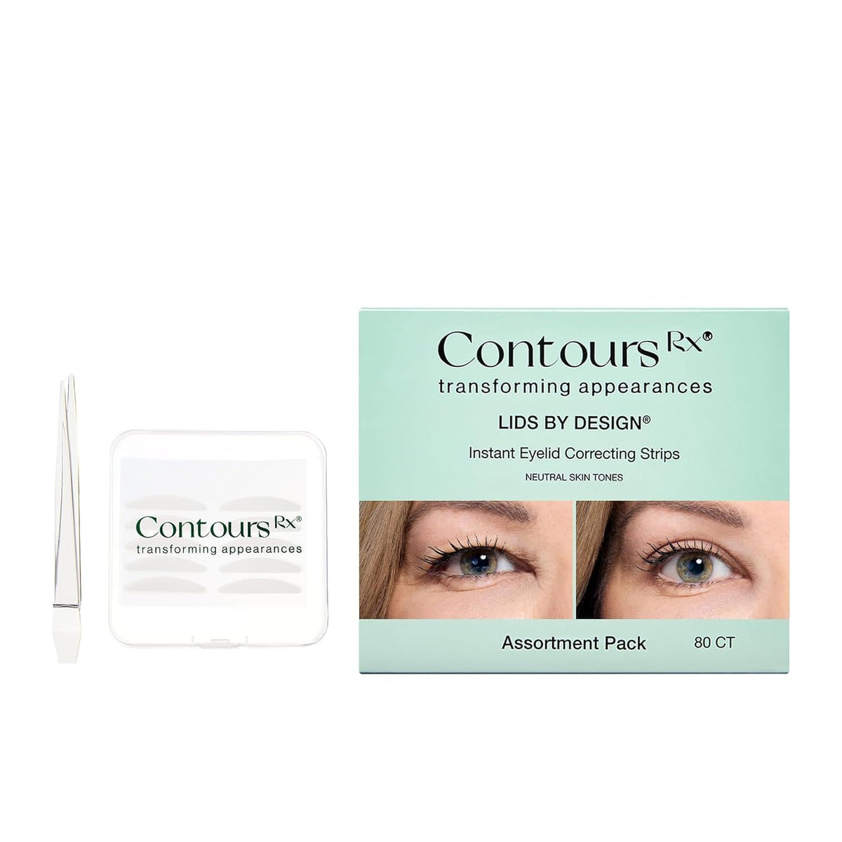 Contours Rx Lids by Design assorted strip pack showing multiple lift options