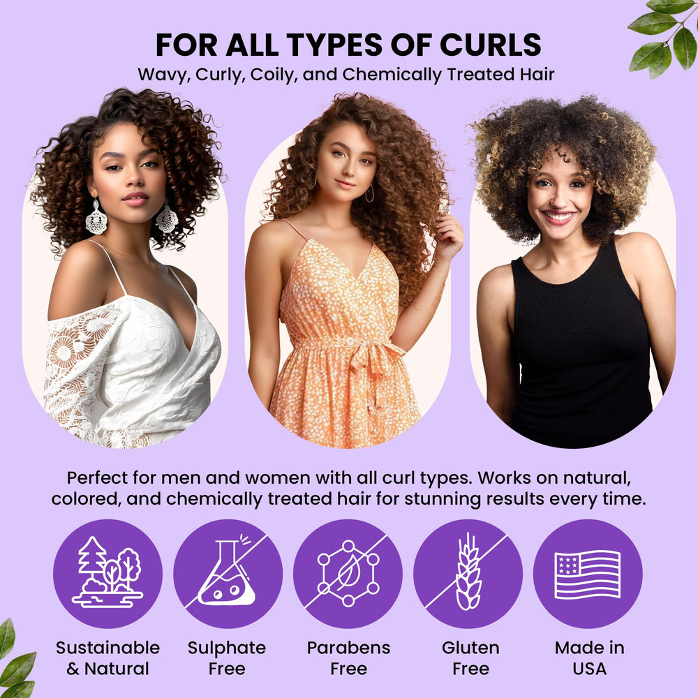 Controlled Chaos curl cream in hands for even application and detangling.