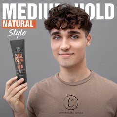Controlled Chaos Curl Cream hands application demonstrates smooth transfer for quick styling