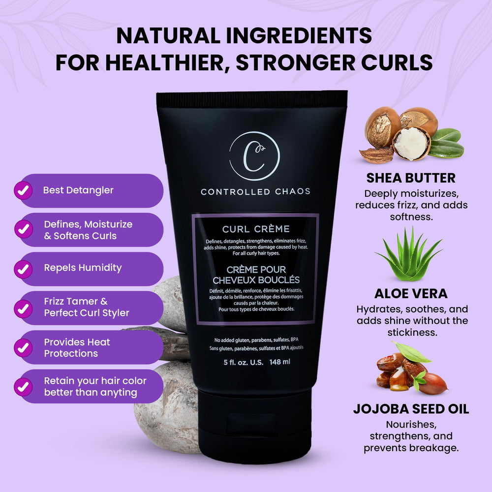 Controlled Chaos Curl Cream heat protection supports safe thermal styling.