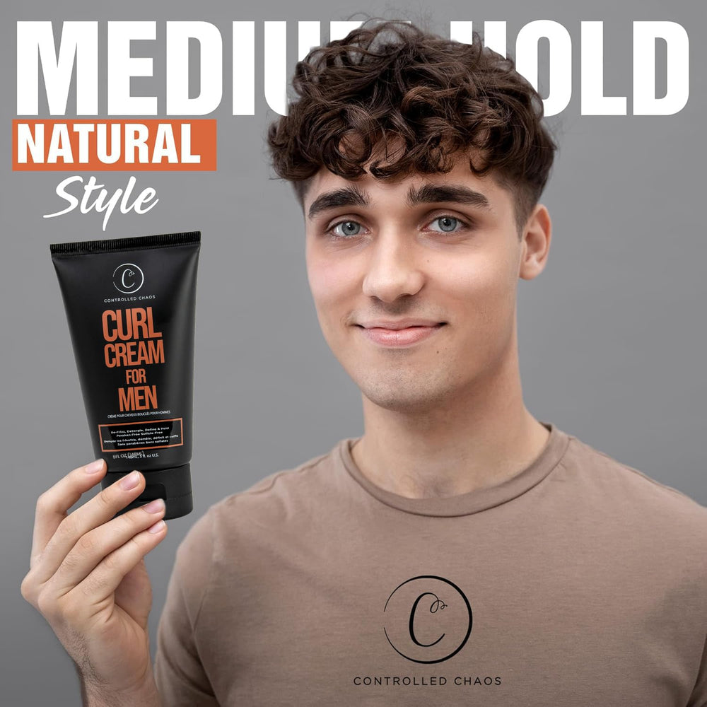 Controlled Chaos Curl Cream for Men hands-application highlights quick styling without weigh-down or greasiness.