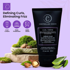 Controlled Chaos Curl Cream texture close-up reveals creamy detangling formula.