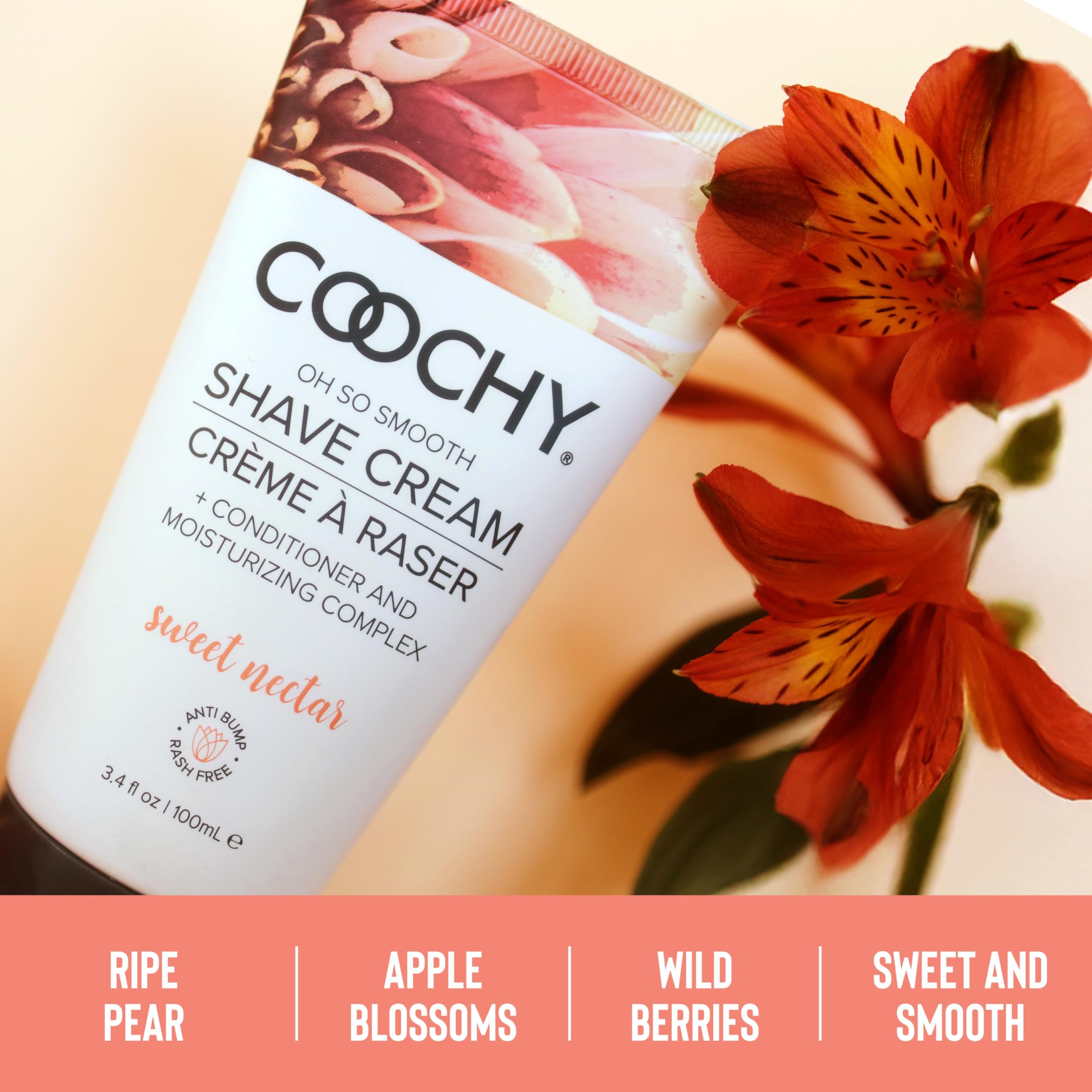 Coochy legs shave cream promotes gentle glide and soft results.
