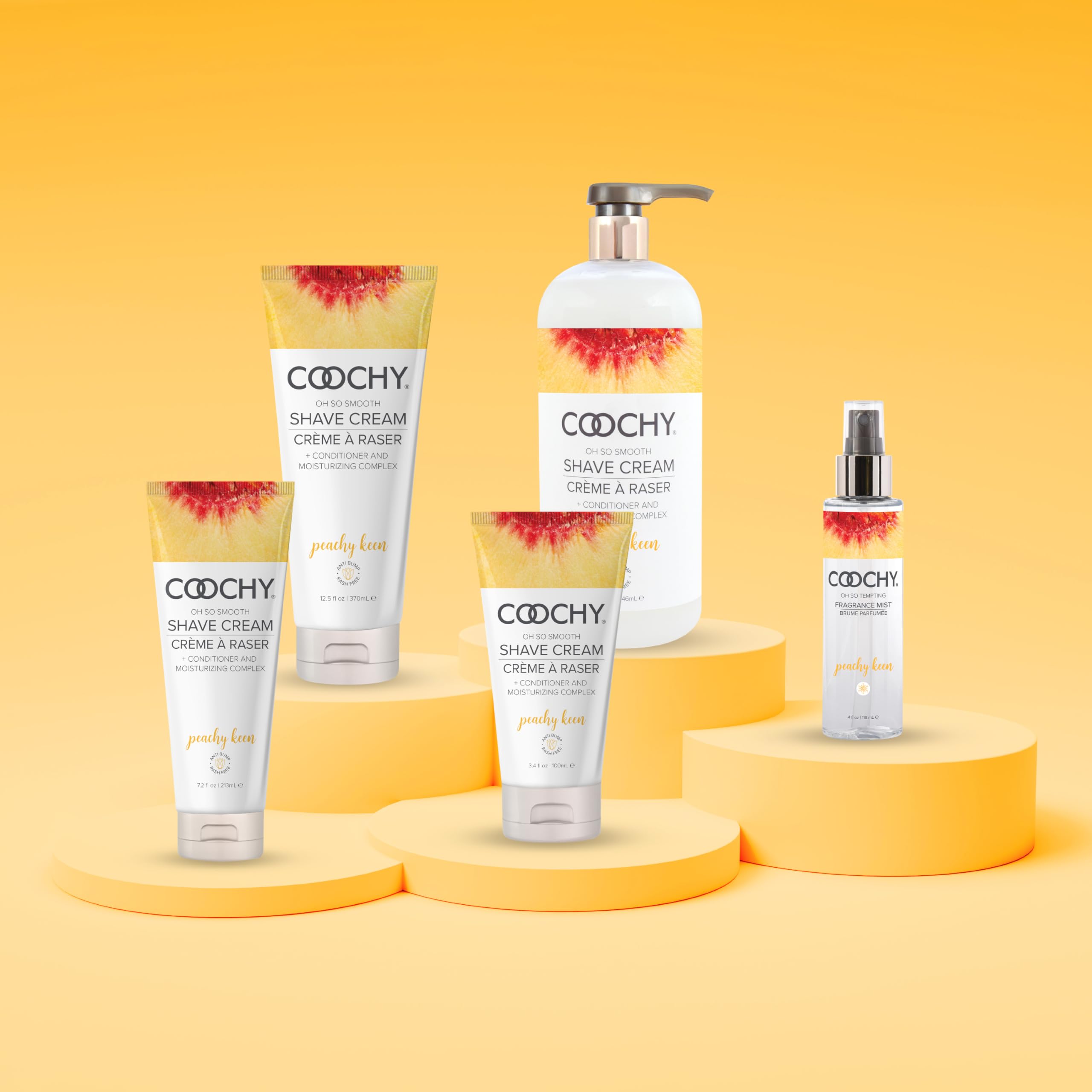 Coochy Peachy Keen 32oz bottle front communicates long-lasting hydration.