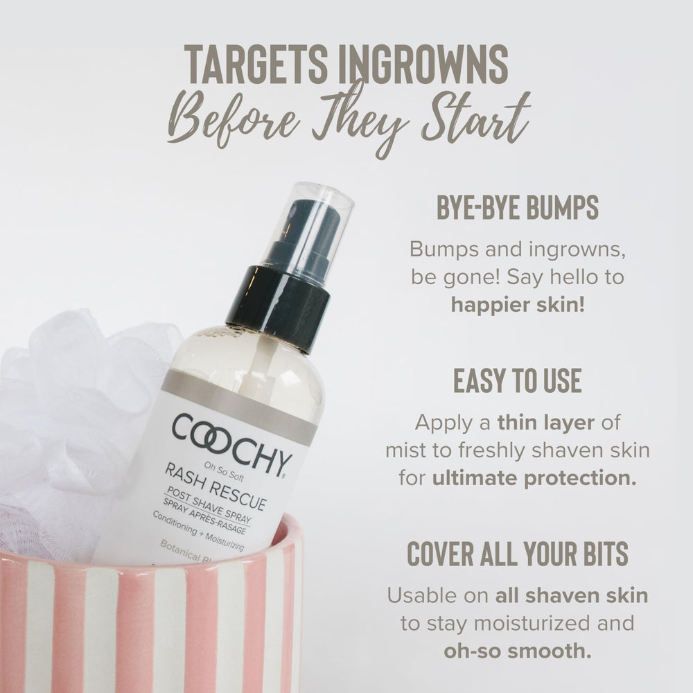 Coochy Rash Rescue bottle label front with safety-free formula