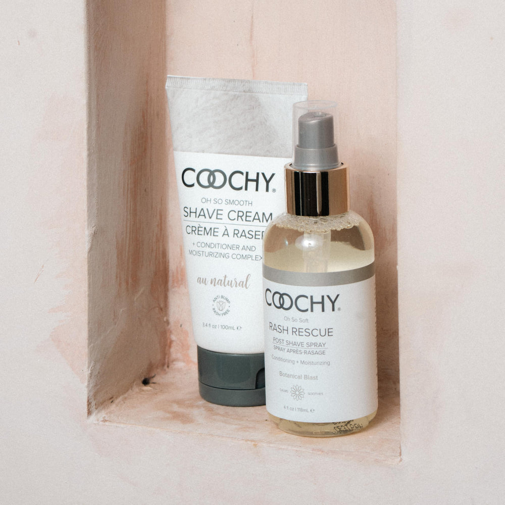 Coochy Rash Rescue ingredient close-up highlighting botanicals for calm skin