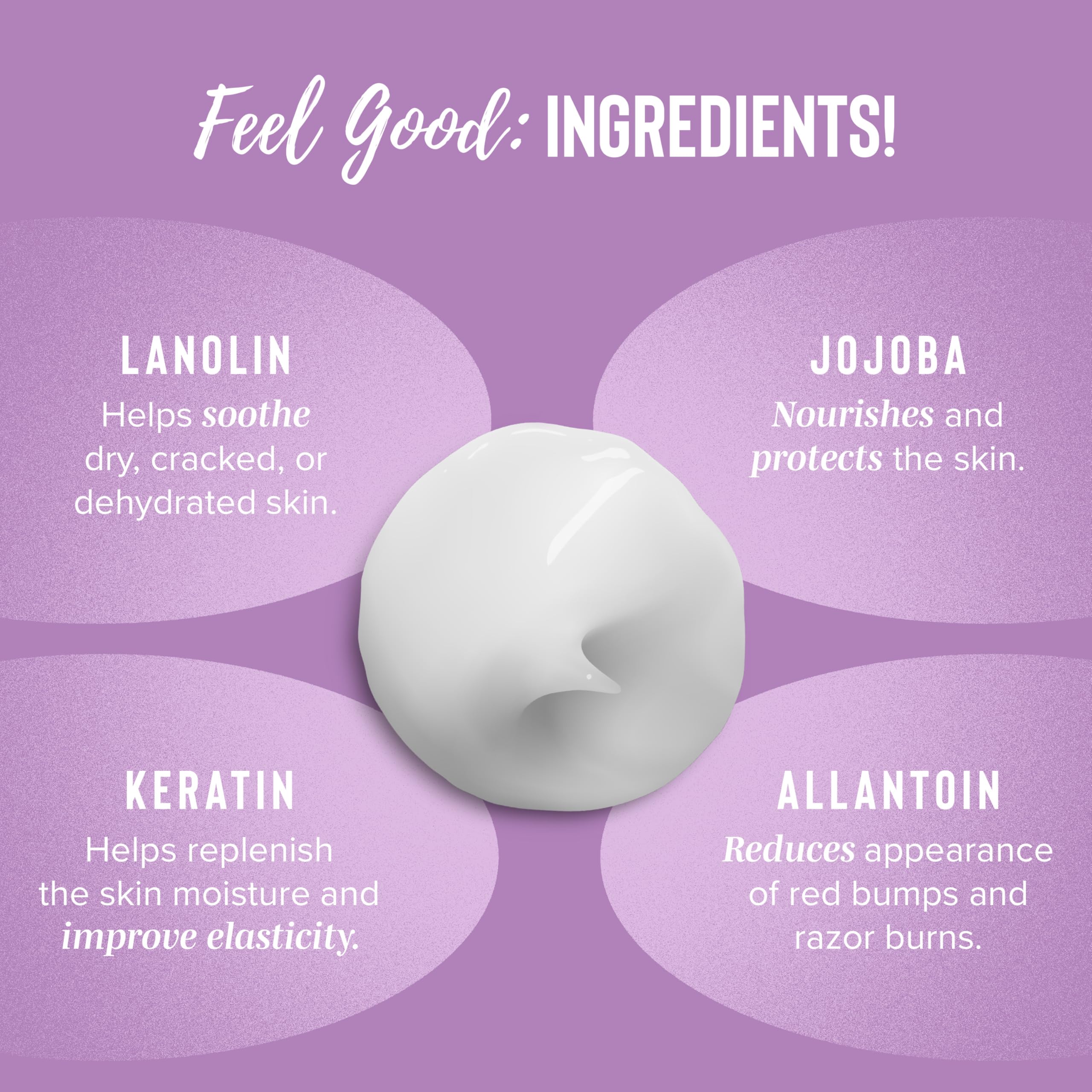 Coochy Shave Cream foamy lather demonstrates smooth glide and rash-free results