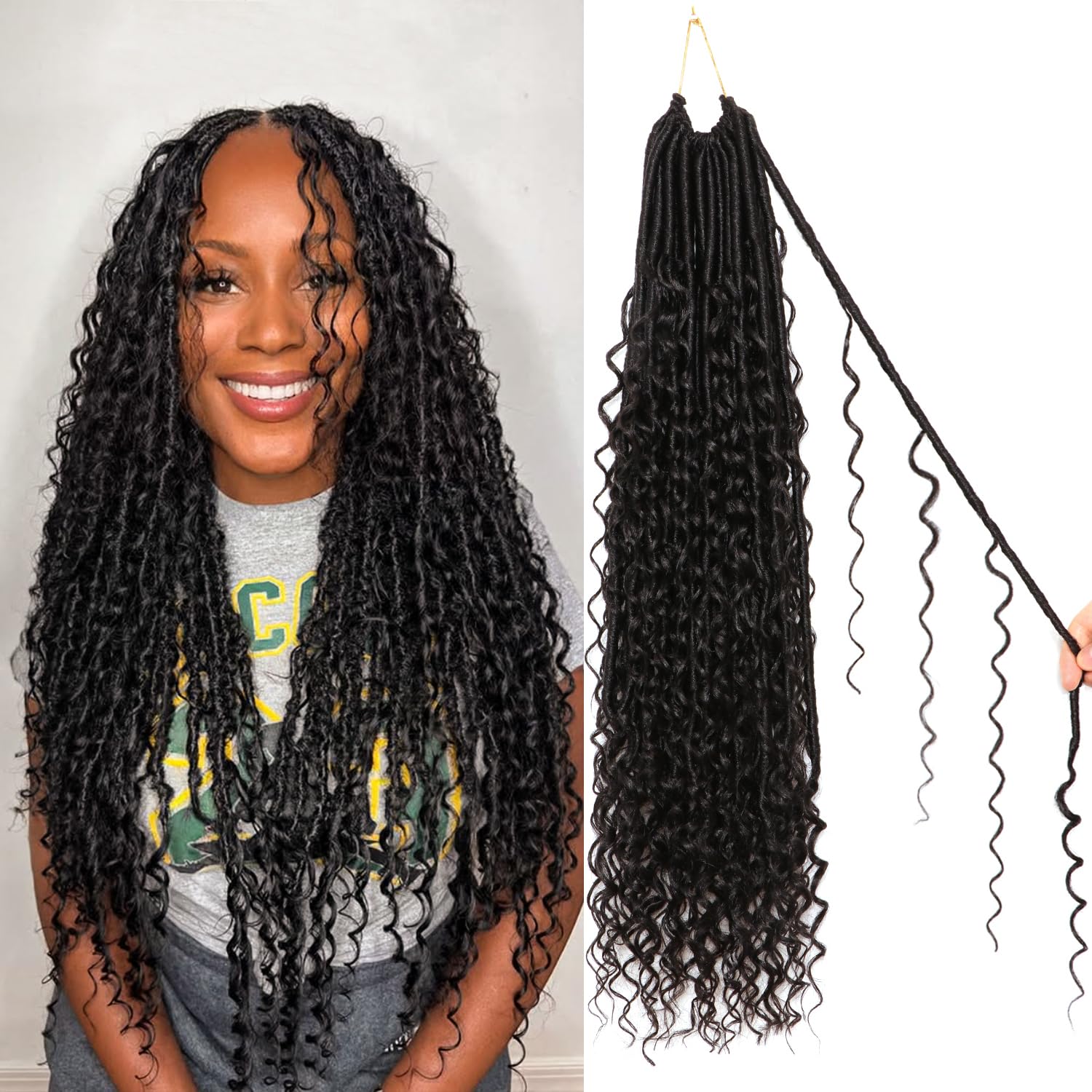 CooCooJoo Goddess Faux Locs 24 inch full-length for natural daily wear.