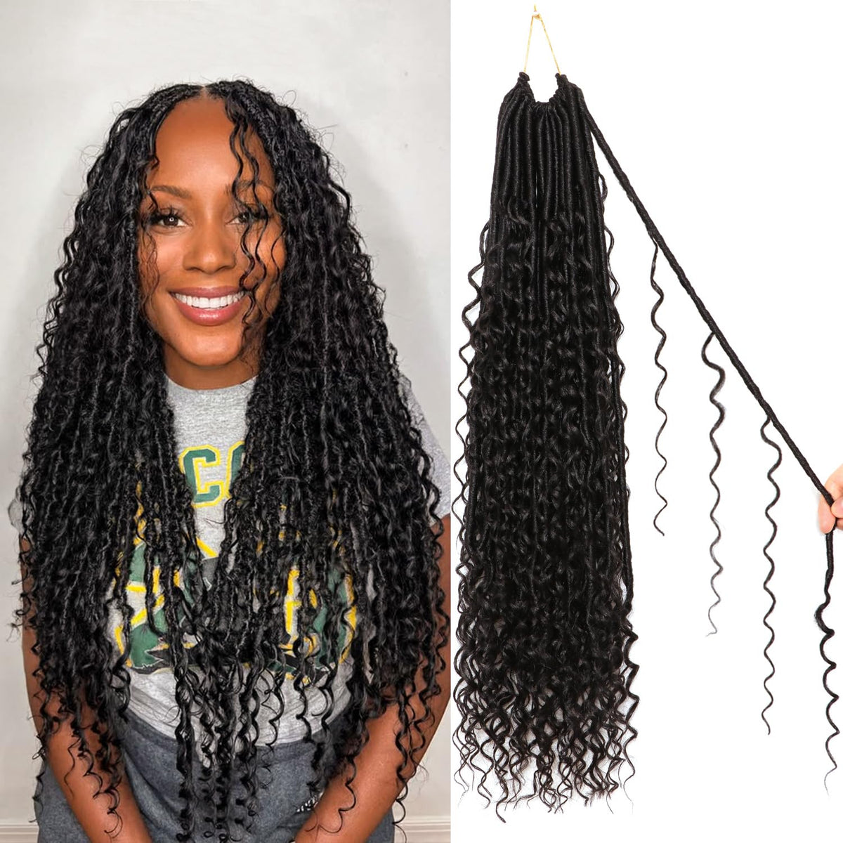 CooCooJoo Goddess Faux Locs 24 inch full-length for natural daily wear.