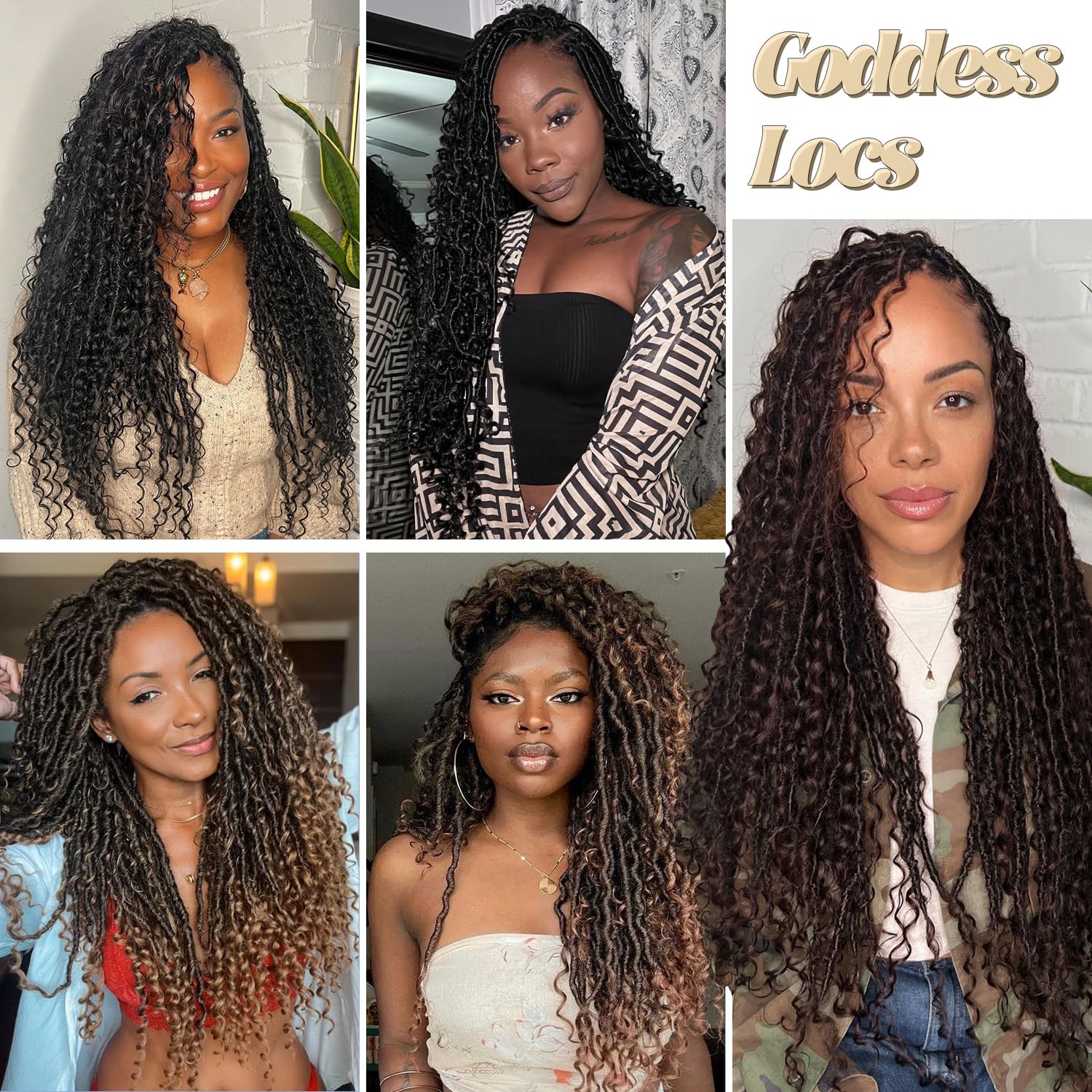 CooCooJoo Goddess Faux Locs lightweight hair ideal for all-day comfort.