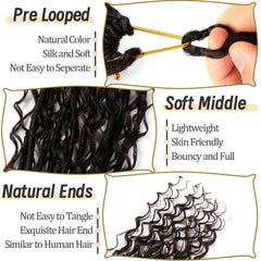 CooCooJoo Goddess Faux Locs pre-looped design for easy beginner installation.