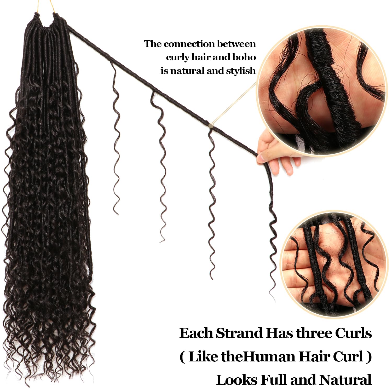 CooCooJoo Goddess Faux Locs soft synthetic fiber feels natural to touch.
