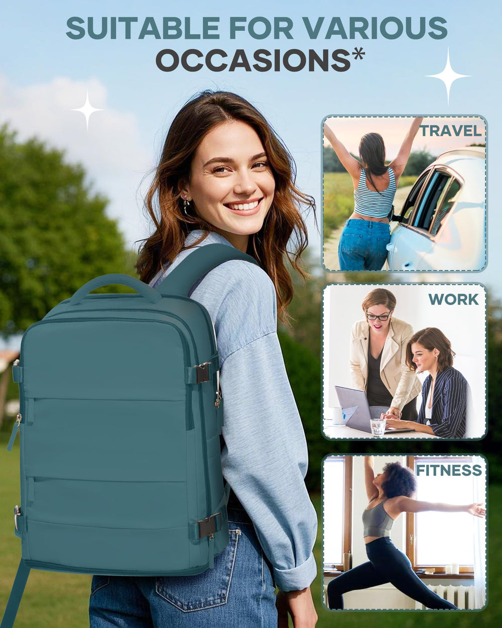 Coofay travel backpack durable-material withstands daily wear and travel adventures