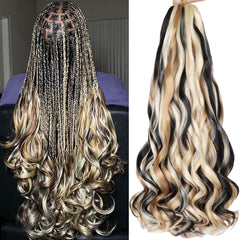 COOKOO 9Packs French Curly Braiding Hair 22 inch for box braids with natural bounce.