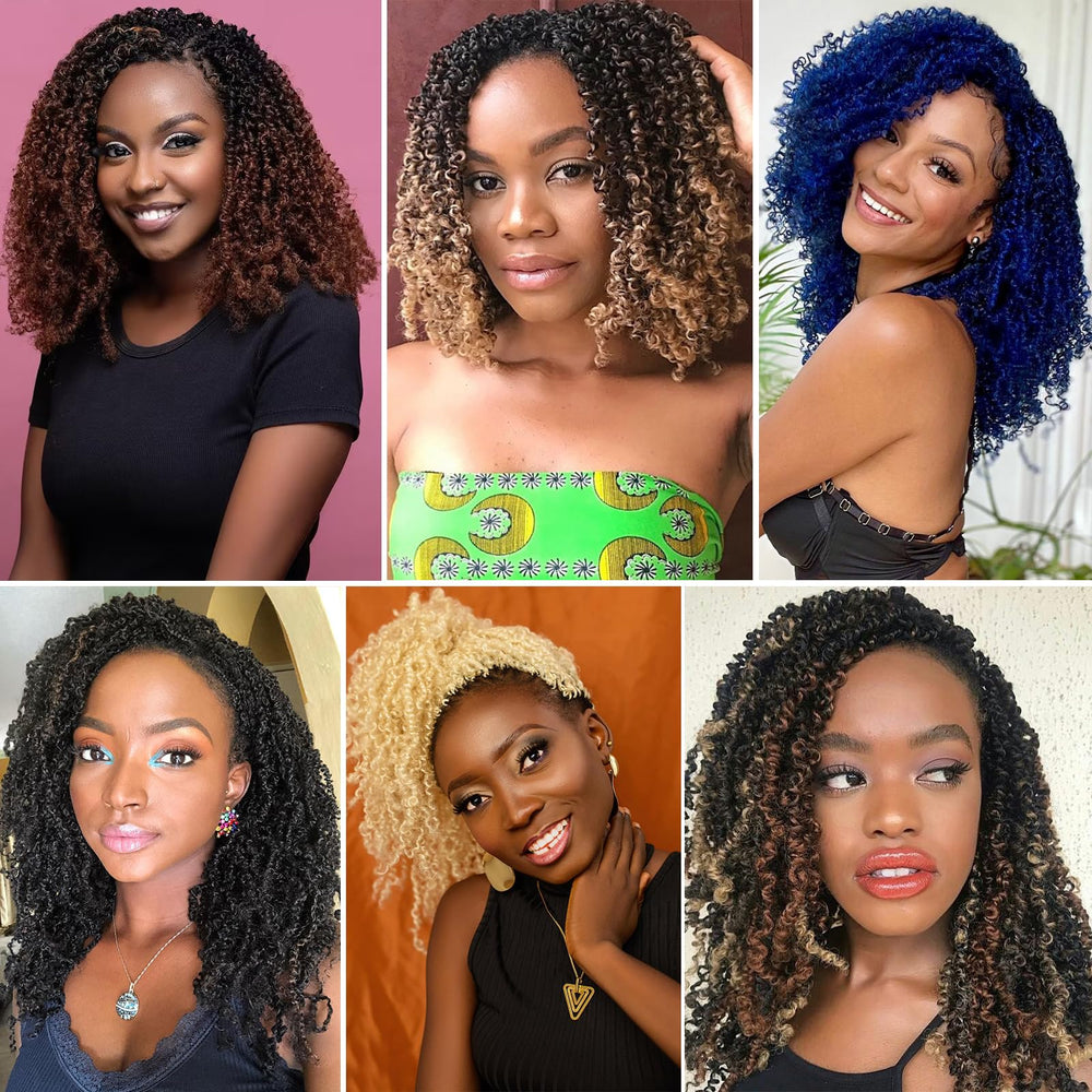 COOKOO eight-pack yanky twists 30 strands demonstrates fullness and protective styling options.