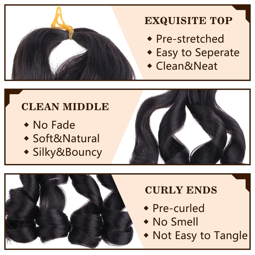 COOKOO 22in French Curl braiding hair 30 shade offers full body curls for bold crochet styles