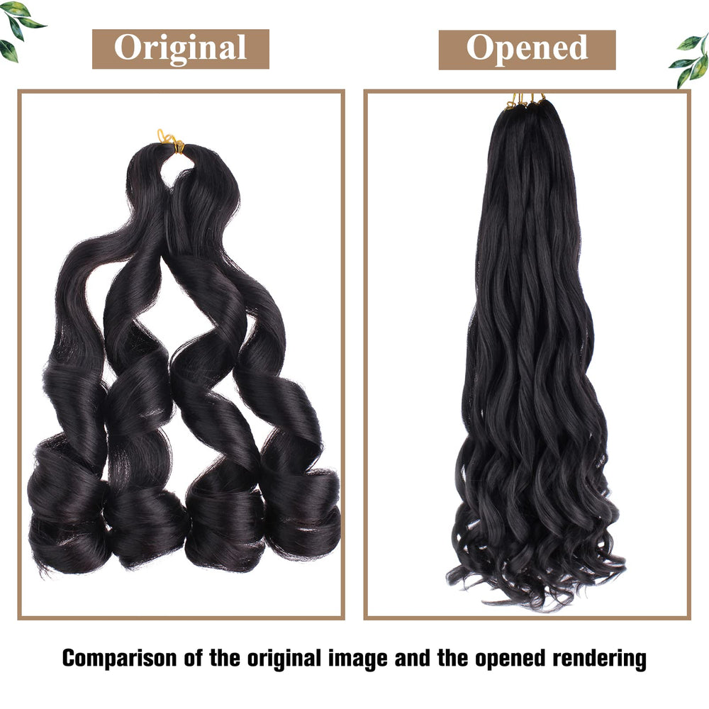 COOKOO 22in French Curl braiding hair 350 color provides natural shine for box braids and boho looks