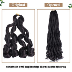COOKOO 22in French Curl braiding hair 350 color provides natural shine for box braids and boho looks