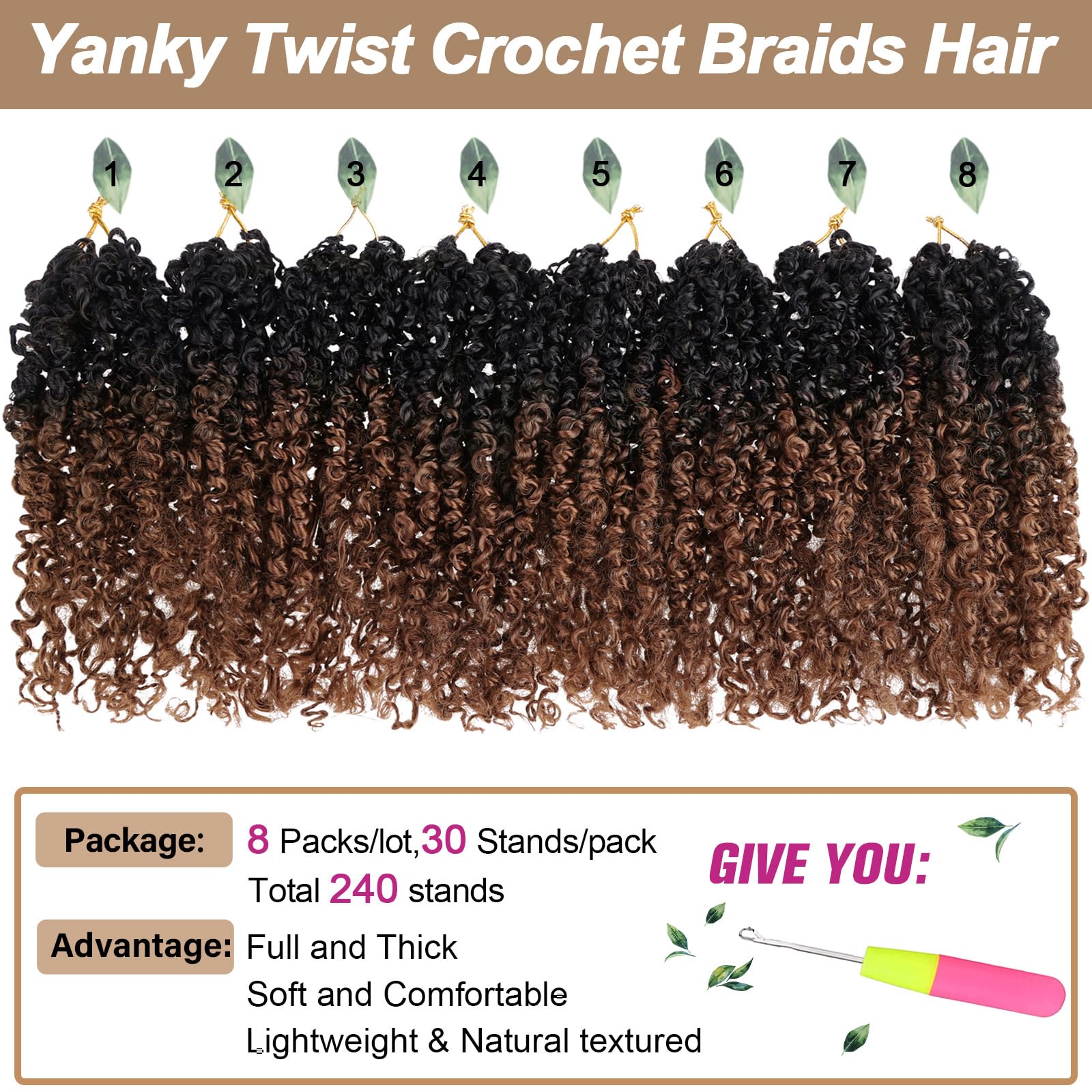 COOKOO lightweight synthetic fiber emphasizes comfortable wear and long-lasting style.