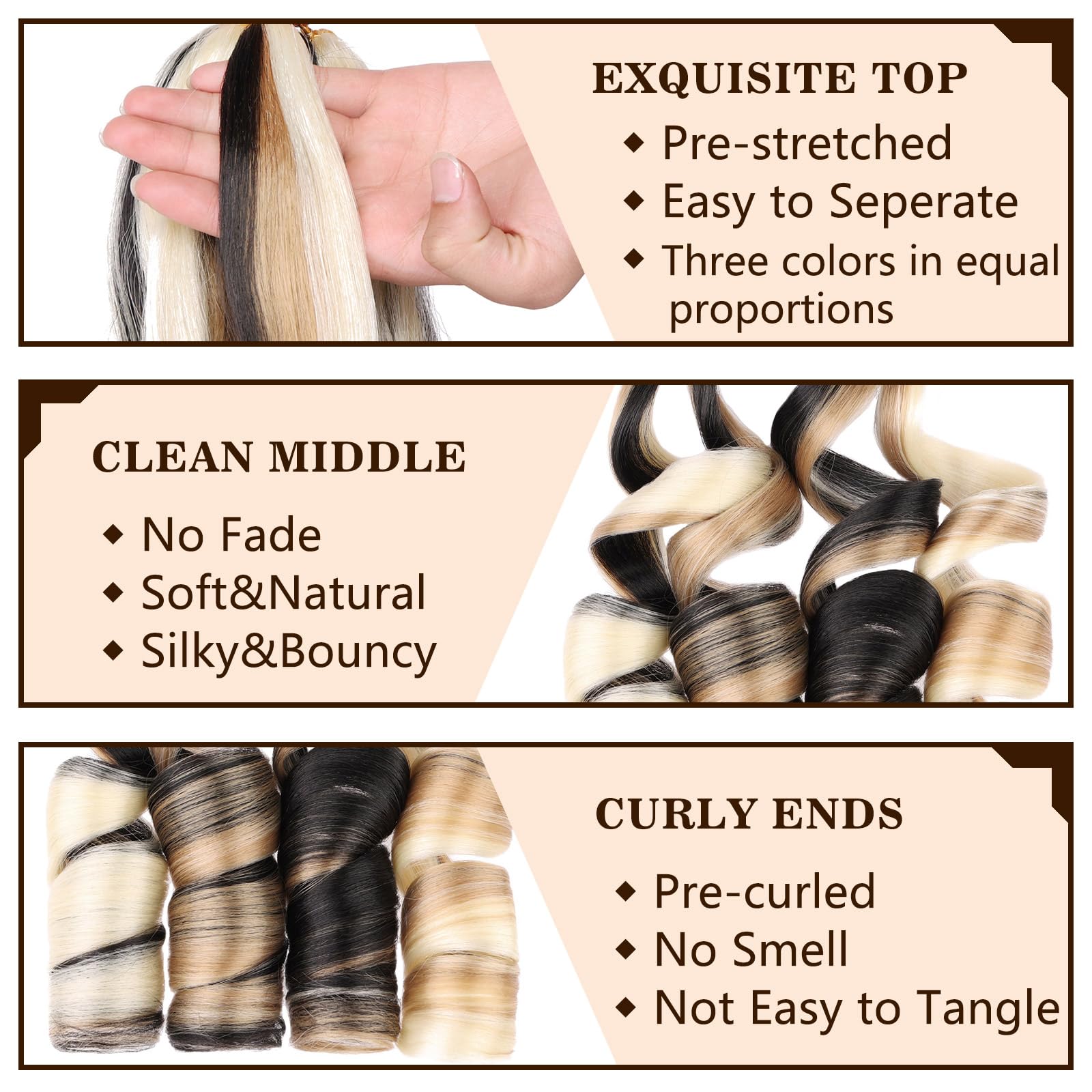 COOKOO mixed black and blonde colors for seamless color blends.