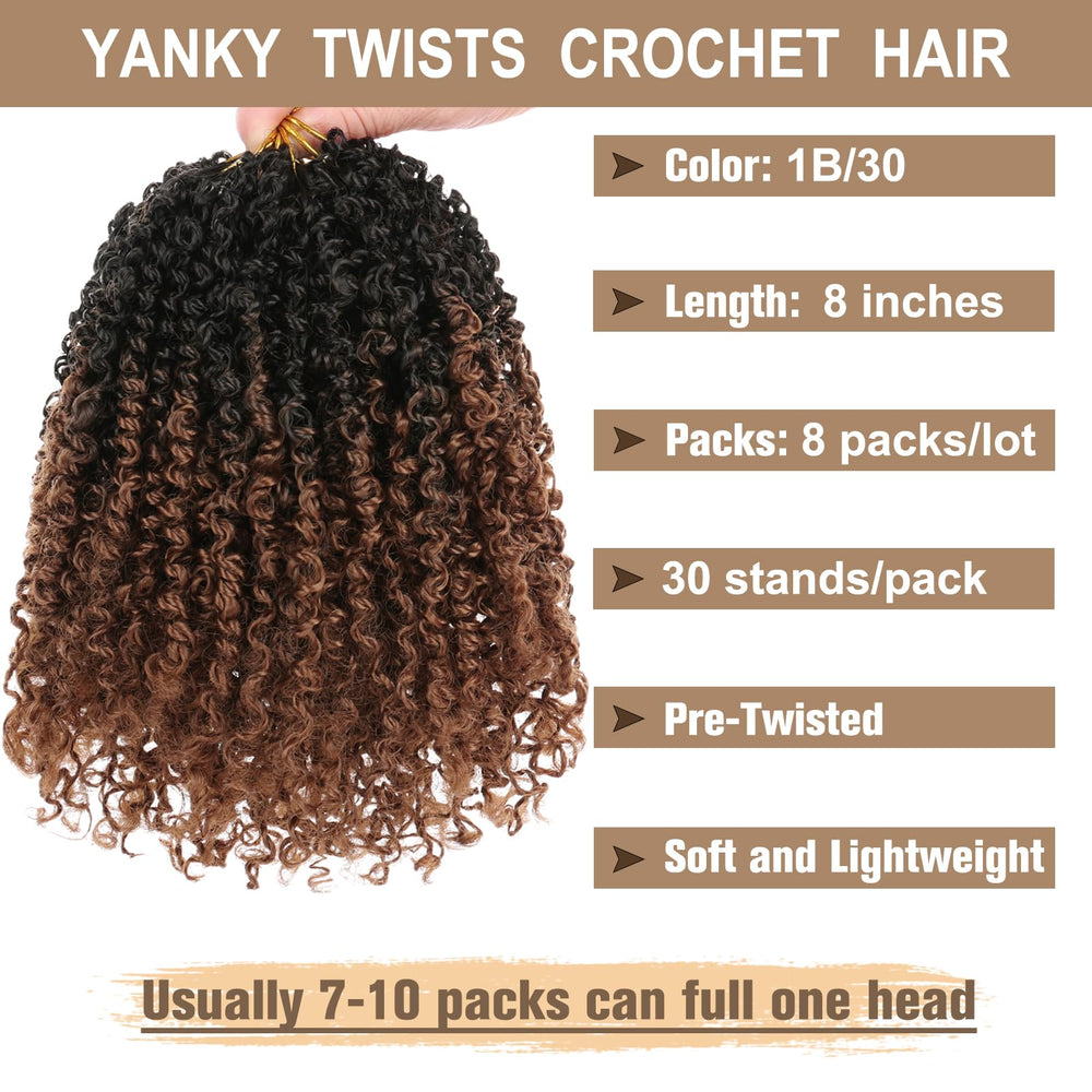 COOKOO ombre brown spring twists shows shaded color for versatile styling.